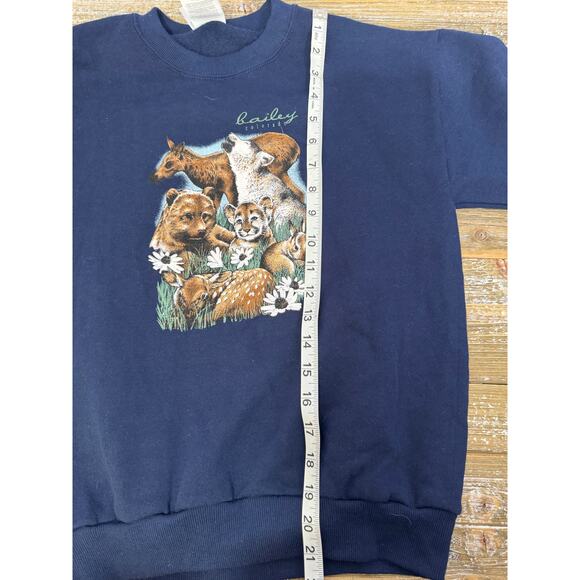 Vintage Jerzees Sweatshirt Bailey CO Youth L Wildlife Naturecore Cottagecore - Picture 8 of 8